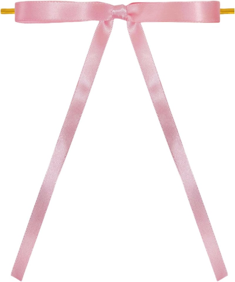 Meseey 30 Pcs Satin Bows with Twist Tie 5 x 7 Inch Pretied Premade Ribbon Bows for Tree Wreath Garland Home Decor Indoor Outdoor Decorations (Dusty Rose) - Image 3